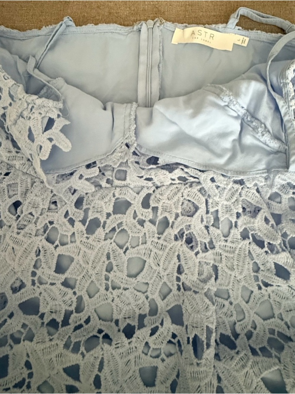 Astr Light Blue Lace Midi Dress - Picture 13 of 15